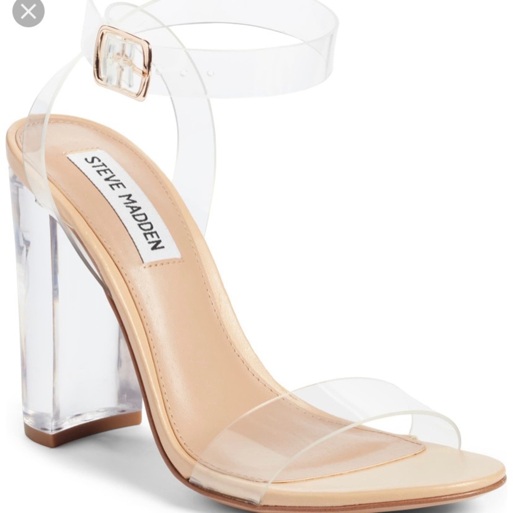 STEVE MADDEN CLEAR STRAPPY HEEL